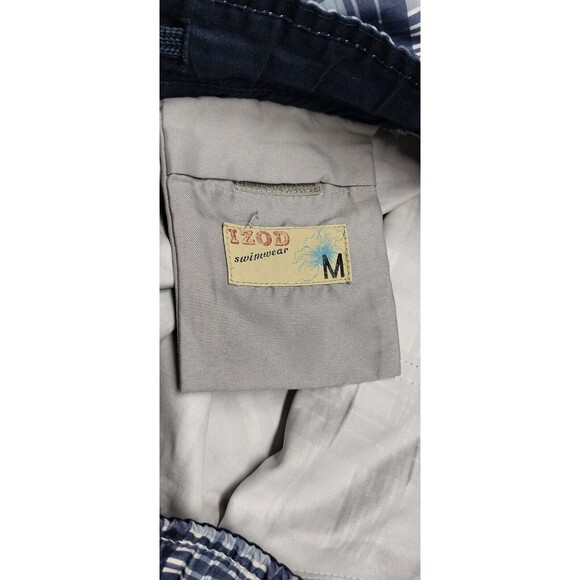 Izod Mens Swim Trunks Size Medium Blue White Plaid NO LINING Read Description - Picture 3 of 16